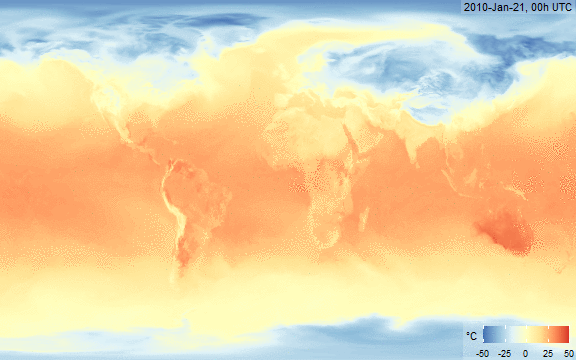 Temperature at 10 meters hight, Celsius