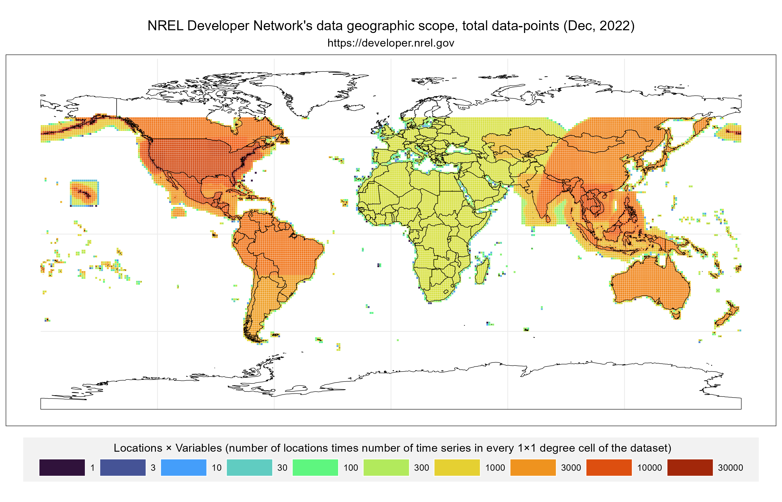 Data availability by collections and, geographic scope