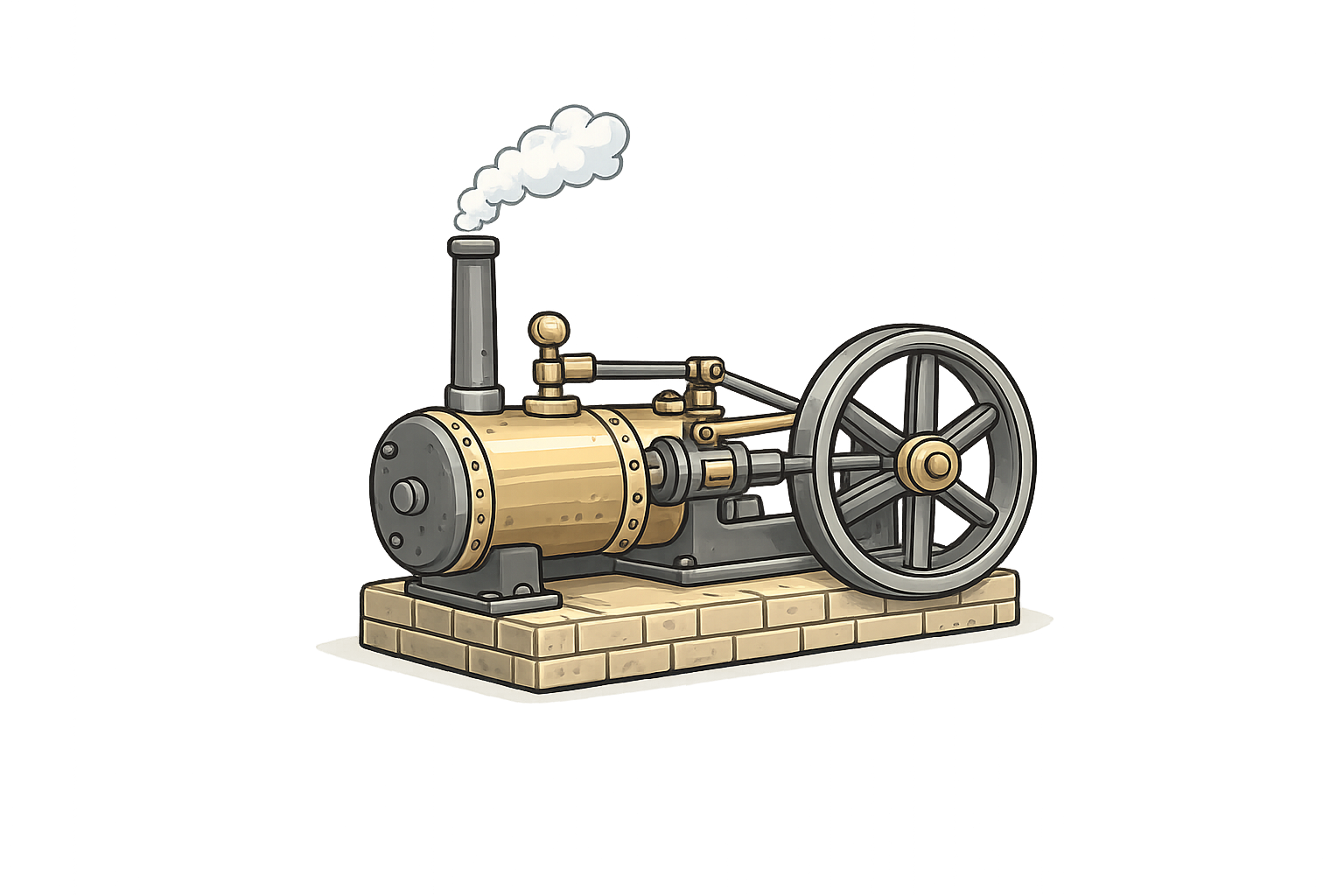A steam engine: the technology that converts coal to electricity.